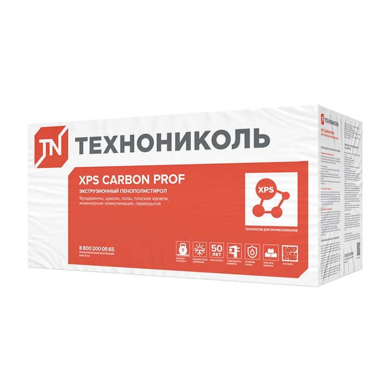 Пенополистирол экструдированный Технониколь XPS Carbon Prof 1180х580х50 мм, 8 шт