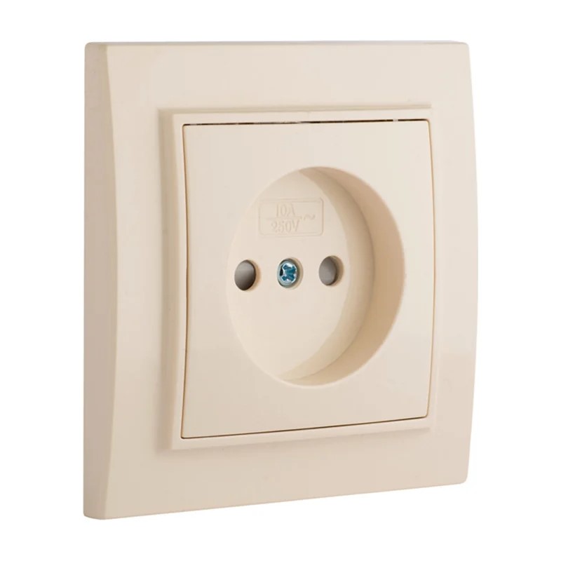 Розетка с/у Минск ERR10-022-200, 1 гнездо, б/з, з/ш, бежевая