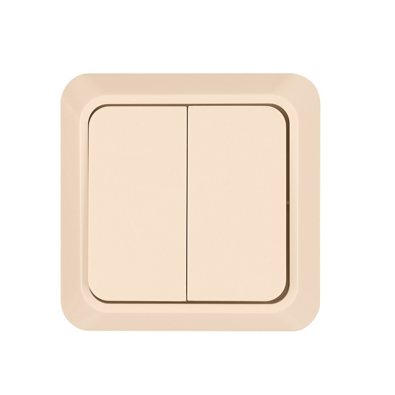 Выключатель о/у Ладога SQ1801-0004, 2 клавиши, б/инд, слоновая кость