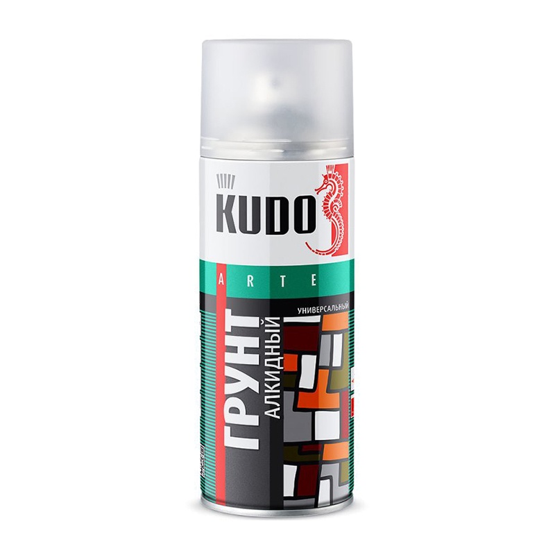 Грунт аэрозольный алкидный Kudo KU-2002 красно-коричневый (0,52 л)