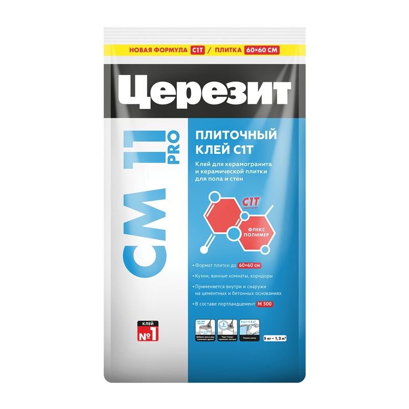Клей для плитки и керамогранита Церезит CM 11 Pro (5 кг)