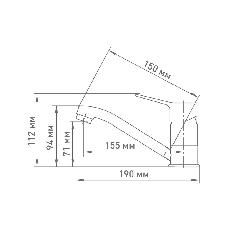 Смеситель для кухни Mix&Fix Delta 2905-01, излив 150 мм