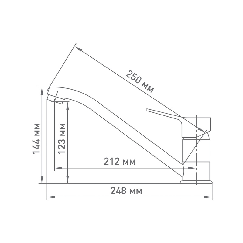 Смеситель для кухни Mix&Fix Delta 2905, излив 250 мм