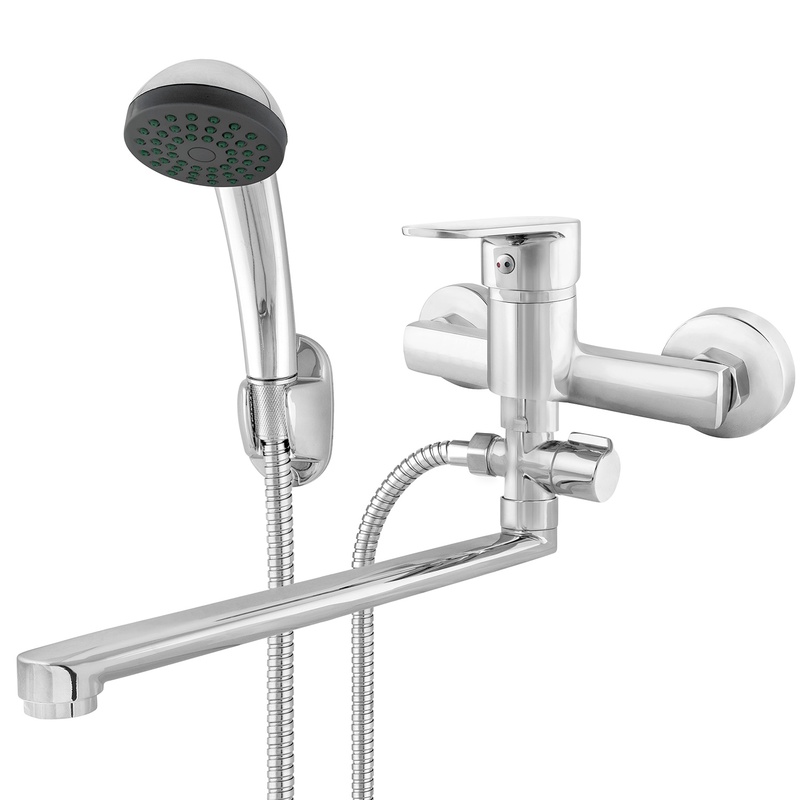 Смеситель для ванны Klip 1507 с аксессуарами, L-излив=300 мм