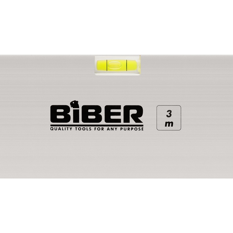 Правило Biber 35605 анодированное с уровнем и ручками 3,0 м