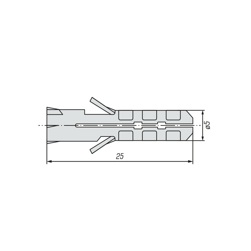 Дюбель PR 5х25 нейлон (17 шт)