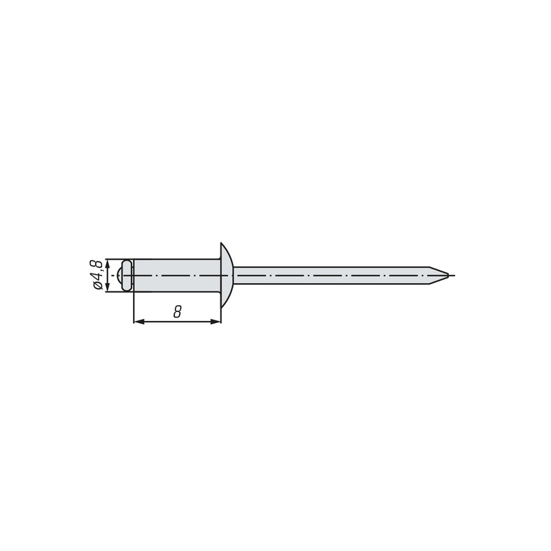 Заклепка вытяжная комбинированная SWFS 4,8х8 (14 шт) пакетик