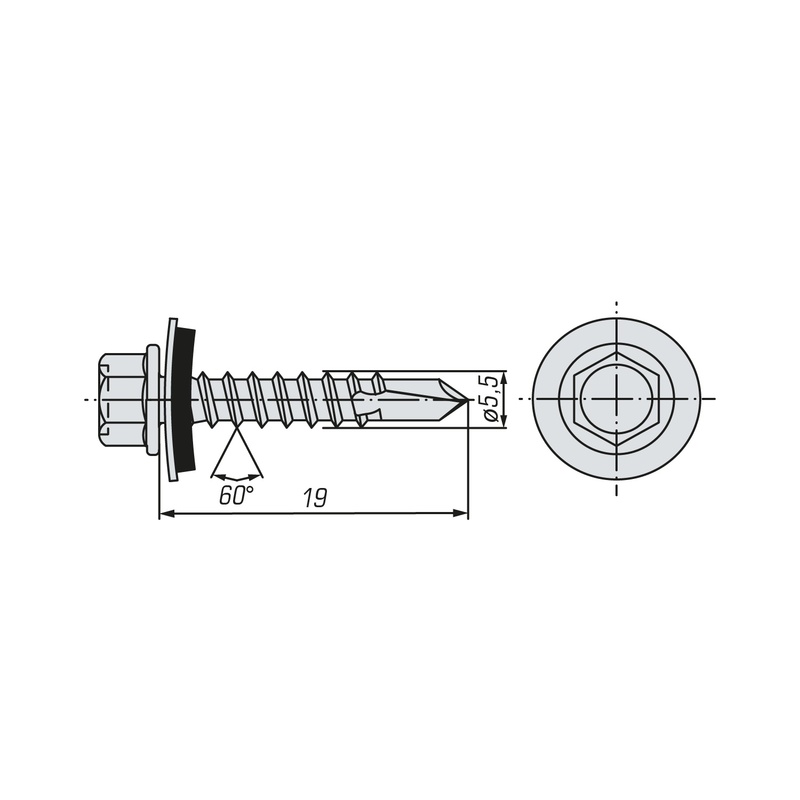Саморез кровельный SWFS Premium RAL-5002 ZP 5,5х19 (3500 шт)
