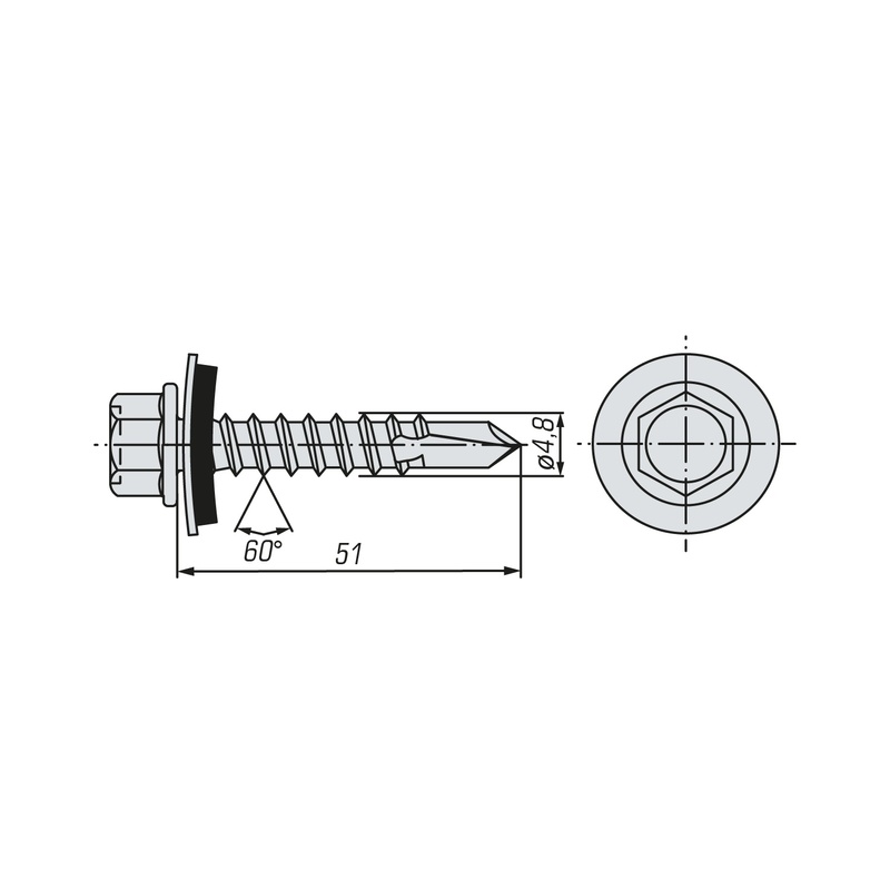 Саморез кровельный SWFS Premium RAL-5005 ZP 4,8х51 (200 шт)