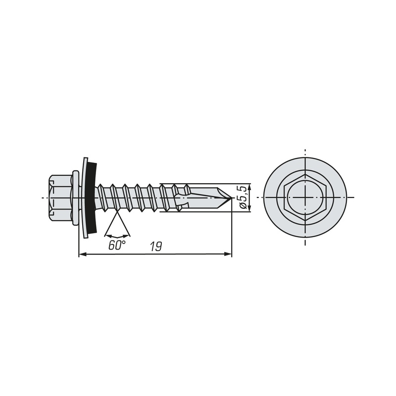 Саморез кровельный SWFS Premium RAL-6005 ZP 5,5х19 (200 шт)