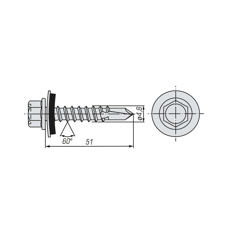 Саморез кровельный SWFS Premium RAL-8017 ZP 4,8х51 (2500 шт)