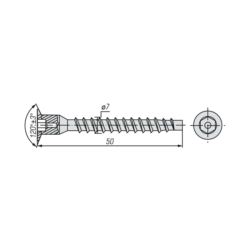 Винт конфирмат SWFS 7х50 (3000 шт)