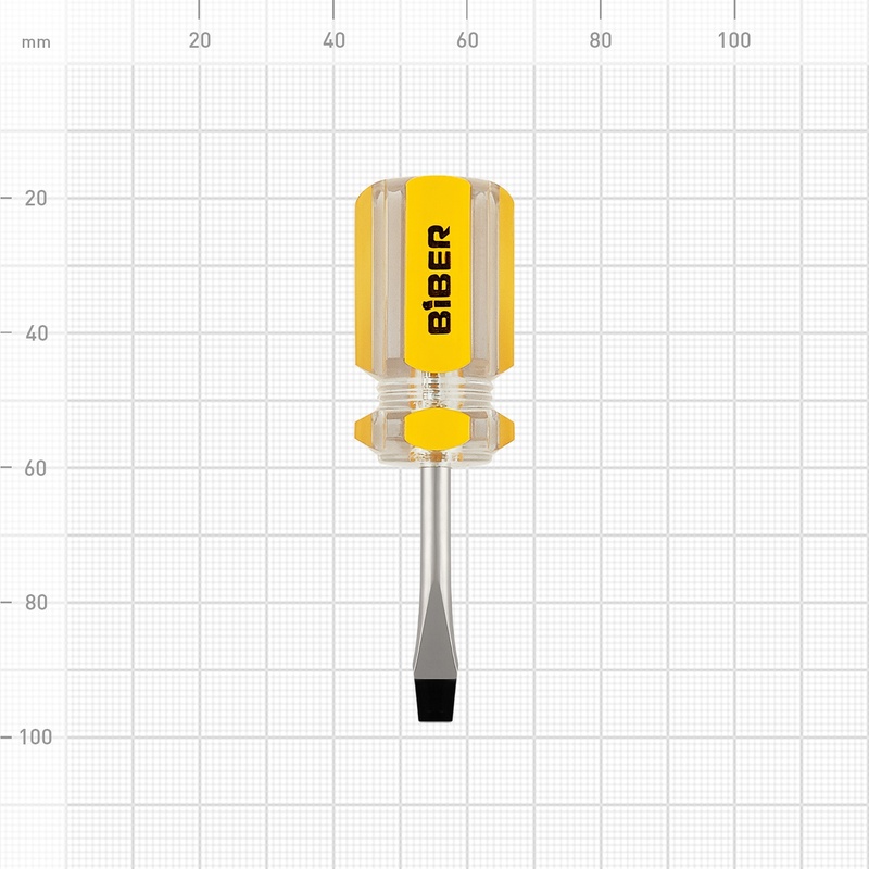Отвертка Biber 85578 Стандарт SL 5х38 мм (бочка)