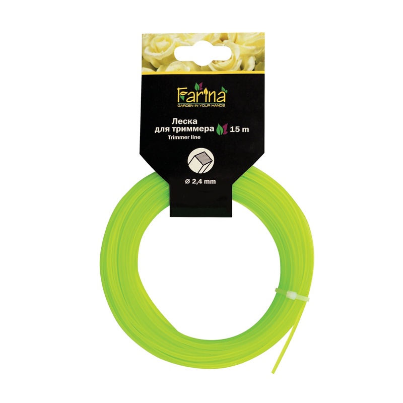 Леска для триммера Farina 93363 квадрат 2,4 мм, 15 м