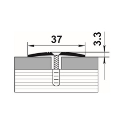 Порог стыкоперекрывающий Лука, золото анод. (1,8 м х 37 мм)
