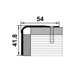 Порог угловой Лука, серебро (0,9 м х 41,8 мм х 54 мм)
