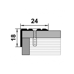 Порог угловой Лука, золото анод. (0,9 м х 18 мм х 24 мм)