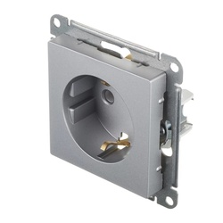 Розетка с/у Atlasdesign ATN000343, 1 гнездо, с/з, алюминий