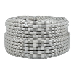 Труба гофрированная ПВХ легкая с зондом, d=25 мм, серая, IP55 (75 п.м.)