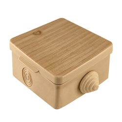 Коробка разветвительная о/у 65х65х50 мм, 4 ввода, светлое дерево IP54