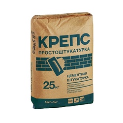 Штукатурка Крепс Простоштукатурка для внутр. и наруж. работ, 25 кг