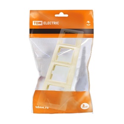 Рамка 4-х постовая Таймыр SQ1814-0130, горизонтальная, слоновая кость