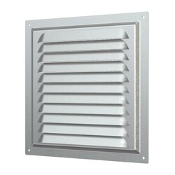 Решетка Era МЦ 200х200 мм, с москитной сеткой, металл оцинк.