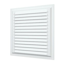 Решетка Era МЭ 250х250 мм, с москит. сеткой, металл белая