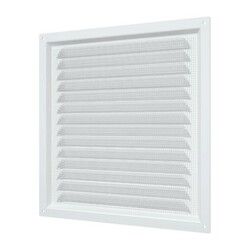 Решетка Era МЭ 250х250 мм, с москит. сеткой, металл белая